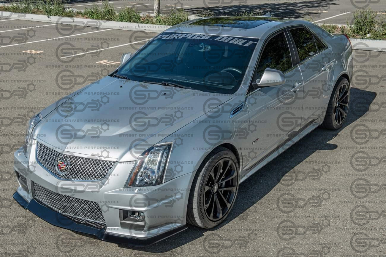 2009-2015 CTS-V V2 - Gloss Black "V3 style" front lip splitter ground effects